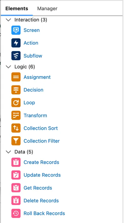 Salesforce Flow Elements Image