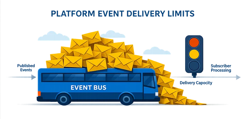 Salesforce platform event delivery limits